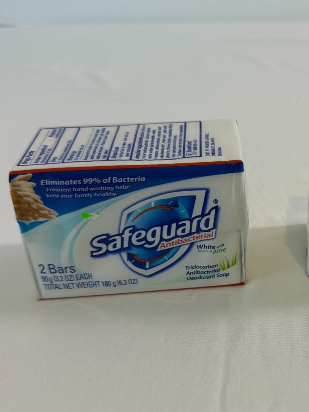 Lot of 2 Vintage Safeguard Antibacterial Soap White with Aloe 2-Bar Packs